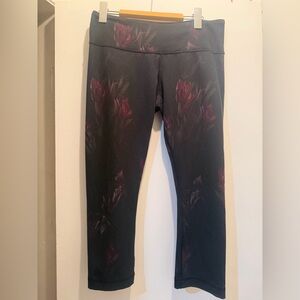 Floral Black Womens Leggings